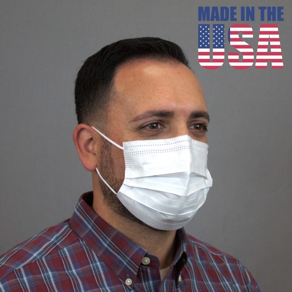 Employee Wearing ASTM Level 3 Medical Grade Surgical Face Mask PPE